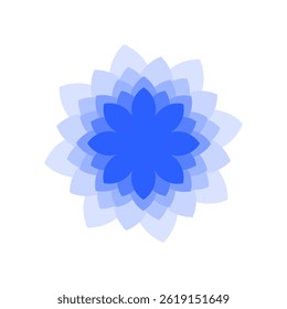 Padrão floral azul com pétalas em camadas criando um design harmonioso ideal para fundos ou decorações