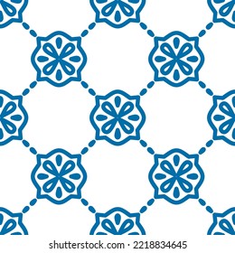 Blue floral pattern for textile, seamless pattern for design and decoration, scrapbook creative art