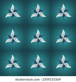 blue floral pattern for tile print
