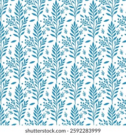 blue floral pattern with vintage textile inspired details for fabric and wedding invitations
