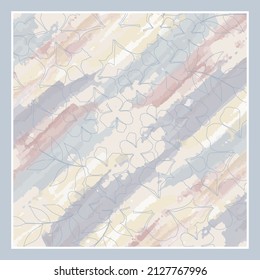 blue floral scarf pattern design