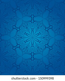 blue floral seamless pattern
