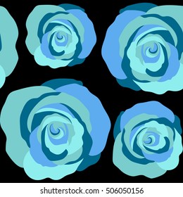 Blue floral seamless pattern.
