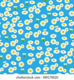 Blue floral seamless pattern