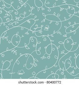 blue floral seamless pattern