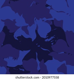 Blue Floral seamless pattern background for fashion textiles, graphics, backgrounds and crafts