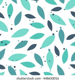Blue floral seamless pattern, beautiful template design with leaf on background.