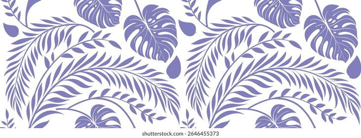 Blue Floral Seamless Pattern with Decorative Abstract Design