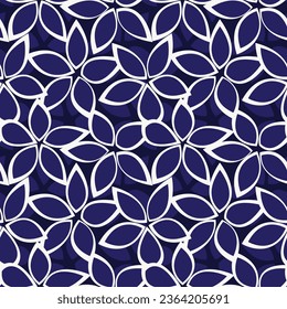 Blue Floral seamless pattern design for fashion textiles, graphics, backgrounds and crafts