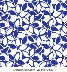 Blue Floral seamless pattern design for fashion textiles, graphics, backgrounds and crafts