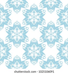 Blue floral seamless pattern on white background. Seamless design for textile and wallpapers