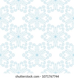 Blue floral seamless pattern on white background. Seamless design for textile and wallpapers