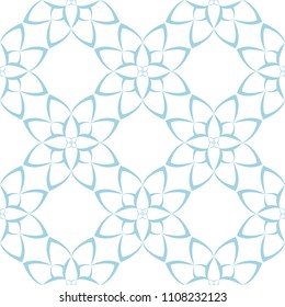 Blue floral seamless pattern on white background. Seamless design for textile and wallpapers