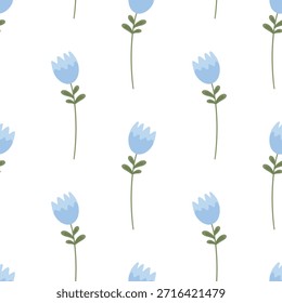 Padrão sem emenda floral azul, fundo de flor pequena. Padrão de flor azul, azulejo têxtil e de impressão