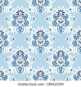 Blue floral seamless vector design