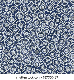 Blue floral seamless vintage pattern