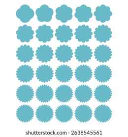 Blue Floral Shape Design Elements
