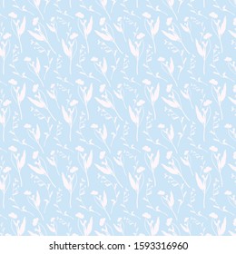 
blue floral spring seamless pattern