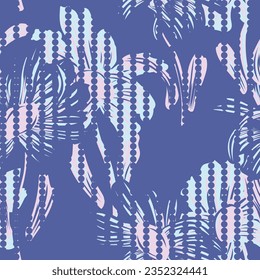 Blue Floral striped seamless pattern design for fashion textiles and graphics