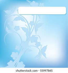 blue floral template