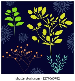 blue floral vector