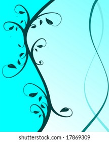 Blue Floral Vector Background Design Portrait Stock Vector (Royalty ...
