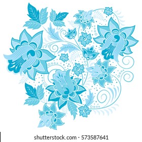 Blue floral vector pattern