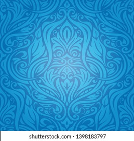 Blue Floral Vintage wallpaper background decorative flowers