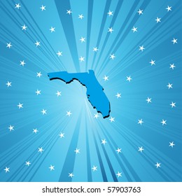 Blue  Florida  map, abstract background for your design