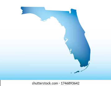 Blue Florida map ice with dark and light effect vector on light background illustration