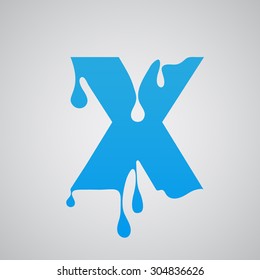 Blue flow font X, vector