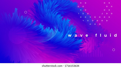 Blue Flow Futuristic Liquid. Color Trendy Shapes. Wave Dynamic Pattern. Pink Creative Movement. Blue Futuristic Liquid. Neon Vector Banner. Gradient Bright Concept. Abstract Futuristic Liquid.