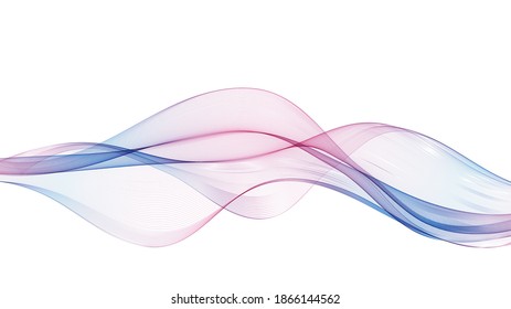 
Blue flow of transparent lines Wavy wave background Abstract flow wave liquid or smoke