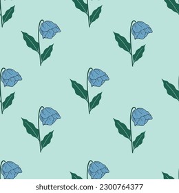 Blue Flower abstract backgrounds. Hand drawn various shapes and doodle objects. Can be used for printing needs and other digital needs. Contemporary modern trendy vector illustrations. 