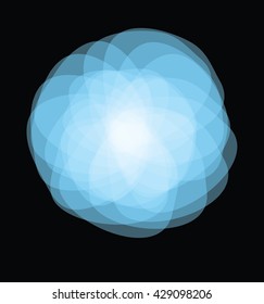 blue flower, abstract vector graphic illustration eps 10 on black background