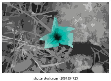 Blue flower aesthetic visual abstract illustration design for background