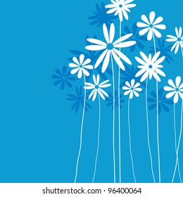 Blue  flower background for art projects, pamphlets, brochures or cards