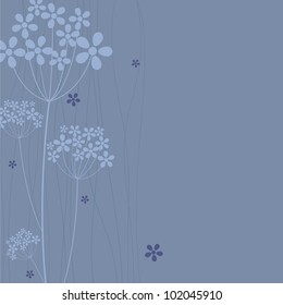 Blue flower  background, element for design, vector illustration