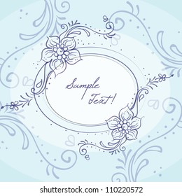 Blue flower background with place for your text, vector