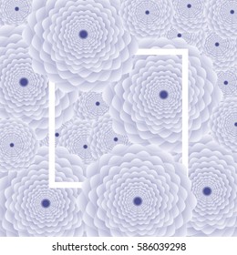 blue Flower background, white frame. vector illustration. template for greeting card to 8 march, wedding invitation, holiday background, discount banner