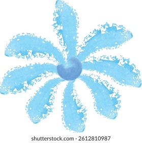 A Blue Flower brush drawing