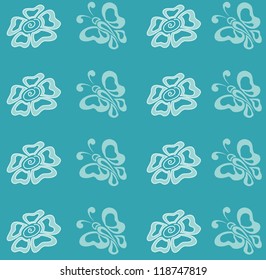 Blue flower and butterfly background