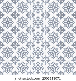 blue flower, cement tiles, cute pattern, decorative seamless background