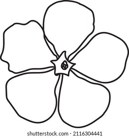 Blue Flower Coloring Page Kids Stock Vector (Royalty Free) 2116304441 ...