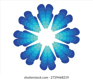 Vetor de decoração de flor azul Desenho Geométrico cativante com flor