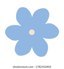 blue flower design, natural floral nature plant ornament garden decoration and botany theme Vector illustration