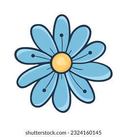 blue flower design over white