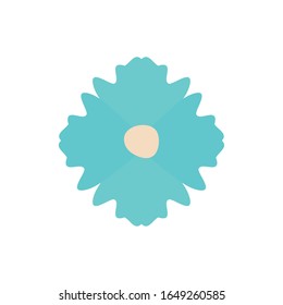 Blue flower flat style icon design, floral nature plant ornament garden decoration and botany theme Vector illustration