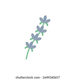 Blue flower flat style icon design, floral nature plant ornament garden decoration and botany theme Vector illustration