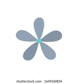 Blue flower flat style icon design, floral nature plant ornament garden decoration and botany theme Vector illustration